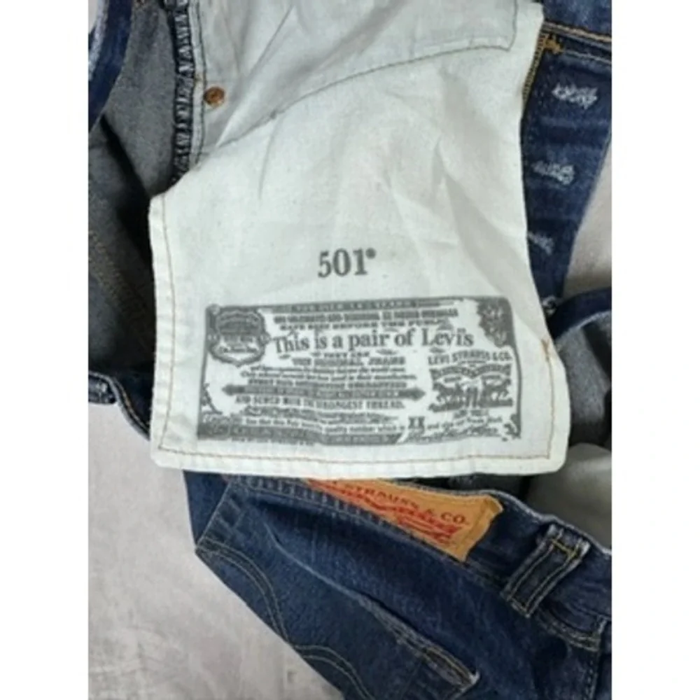 Levi's 501 Original‎ Fit Jeans Mens Blue Straight Leg Button Fly W32 L34